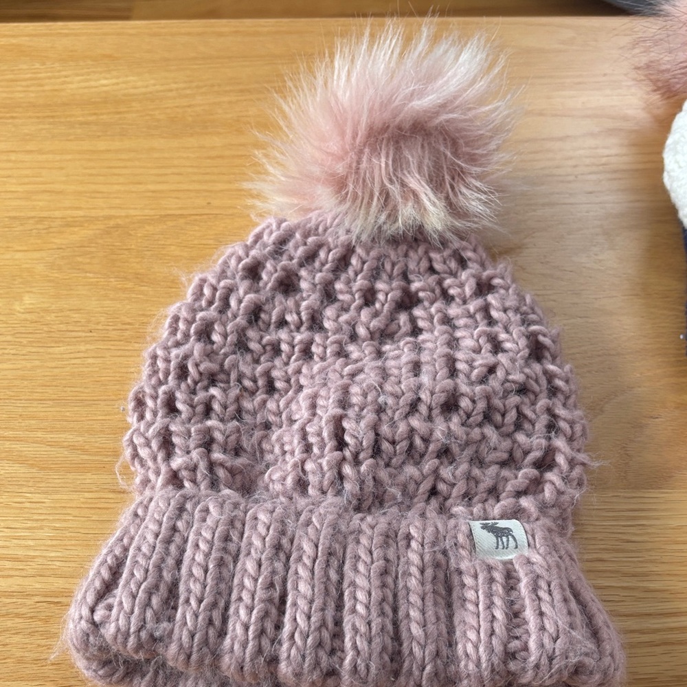 Cozy Pink Knit Pom-Pom Beanie for Kids